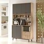 Hanah Home Armario Multiusos RE7-SA Roble y Antracita